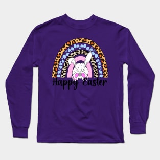 Happy Easter rainbow bunny butt Long Sleeve T-Shirt